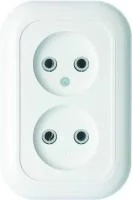 Розетка 2-м СП Валентина РС10-393 10А IP20 бел. Кунцево 5449