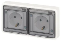 Розетка Эксперт 11-2524-01 2х2P+E гориз. IP55 шторки 16А-250В СУ бел. Эра Б0063254