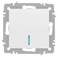 Выключатель Accent 6-102-01М с подсветкой 10А-250В IP20 СУ AL/CU бел. матов. Intro Б0063466