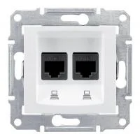 Розетка компьютерная 2-м СП Sedna RJ45 кат.5E STP экранир. прижимн. зажимы механизм бел. SchE SDN4600121