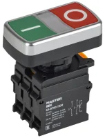 Кнопка "I-O" d22мм 1НО+1НЗ MASTER с подсветкой IEK MI-BT60-11DR-3-11-K51
