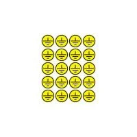 Наклейка знак электробезопасности "Заземление" d20мм (20шт на листе) Rexant 56-0010