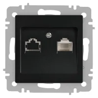Розетка Accent 6-303-05 информационная RJ45 IP20 СУ антрацит Intro Б0063634