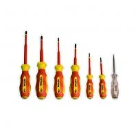 Набор отверток диэлектрических Ph0 Ph1 Ph2 Sl2.5 Sl4.0 Sl5.5 + тестер картон SHTOK 09330
