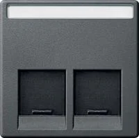 Плата центральная Merten System M для розетки компьютерной 2-м RJ45 антрацит SchE MTN466514
