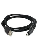 Дата-кабель, ДК 7, USB - micro USB, 1 м, тканевая оплетка, черный, TDM