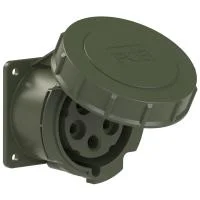 3252-6.u PCE Розетка встраиваемая 32А/400V/3P+N+E/IP67, фланец 75x75, бронзово-зеленый