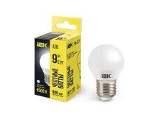 Лампа светодиодная ECO G45 9Вт шар 6500К E27 230В IEK LLE-G45-9-230-65-E27