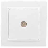 Розетка телевизионная TV 1-м СП Минск 5-862МГц 75Ом бел. Basic EKF ERA00-027-10