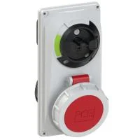 60142-6 PCE Розетка встраиваем 16А/400V/3P+E/IP67, с выключателем и блокировкой