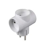 Разветвитель 3-м Т-образный без заземл. 10А 2200Вт 250В бел. DОМТОК 2662