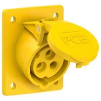 413-4 PCE Розетка встраиваемая наклонная 16A/110V/1P+N+E/IP44