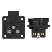 1050-0ssw PCE Розетка встраиваемая 16A/250V/2P+E/IP54 50x50 подключение сбоку с дополнительным контуром герметичности черная