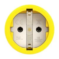 2510-es PCE Розетка кабельная 16A/250V/2P+E/IP20 корпус желтый, маркер черный
