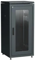 Шкаф сетевой 19дюйм LINEA N 24U 600х600мм стеклянная передняя дверь задняя металлическая черн. ITK LN05-24U66-GM