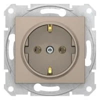 Розетка 1-м СП 1мод. Sedna 16А IP20 250В с заземл. без защ. шторок механизм титан SchE SDN3000568