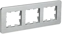 Рамка 3-м BRITE РУ-3-1-Бр метал. алюм. RE AL IEK BR-M32-M-21-K47