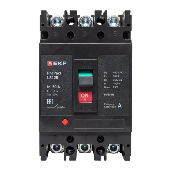 Выключатель автоматический 3п 50А 18кА LS125 ProPact EKF mccb-125-18-3-50-ls