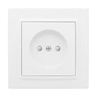 Розетка 1-м СП Минск 10А IP20 без заземл. защ. шторки бел. Basic EKF ERR10-022-100