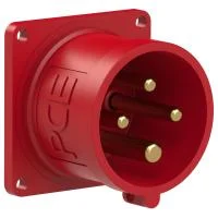 614-6f3 PCE Вилка встраиваемая 16А/230V/3P+E/IP44, фланец 56x56