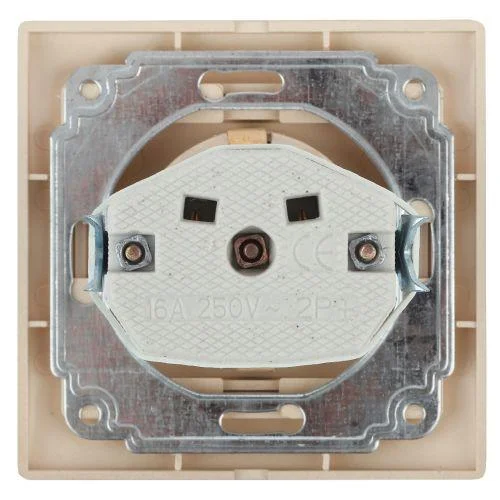 Розетка 1-м СП Plano 1-202-02 16А IP20 250В 2P+E Schuko сл. кость Intro Б0053876