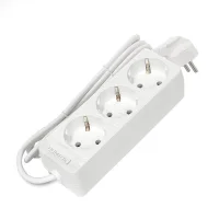 Удлинитель 3х1.5м с заземл. 10А IP20 2.2кВт ПВС 3х0.75 бел. DOMTOK 2373