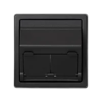 Адаптер на 2 RJ45(12) коннектора 75528; 75540; 75541; 75544-39 75542-30 наклонный Simon73 Loft графит 73086-62