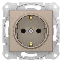 Розетка 1-м СП Sedna 16А IP20 250В с заземл. защ. шторки механизм титан SchE SDN3000168
