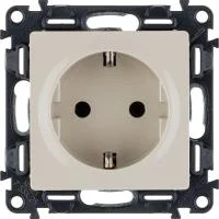 Розетка 1-м СП Valena Life 16А IP20 250В 2P+E винт. клеммы механизм сл. кость Leg 753525