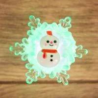 Фигура светодиодная "Снеговик на снежинке" RGB на присоске 5.5х5.5см Neon-Night 501-038