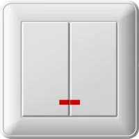 Выключатель 2-кл. СП W59 16А IP20 с подсветкой в сборе бел. SchE VS516-251-18