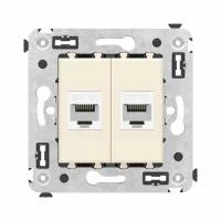 Розетка компьютерная 2-м СП Avanti "Ванильная дымка" RJ45 кат.6A без шторок механизм DKC 4405674