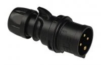 024-6ttx PCE Вилка кабельная 32А/230V/3P+E/IP44, черная, безвинтовое подключение
