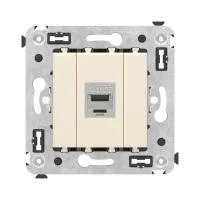 Розетка компьютерная 1-м СП Avanti "Ванильная дымка" RJ45 кат.5E без шторок экранир. механизм DKC 4405763