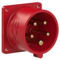 615-6f6 PCE Вилка встраиваемая 16А/400V/3P+N+E/IP44, фланец 60x60