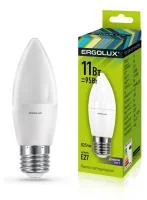 Лампа светодиодная LED-C35-11W-E27-6K Свеча 11Вт E27 6500К 172-265В Ergolux 13623
