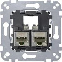 Розетка компьютерная 2-м СП Merten Actassi RJ45 кат.6A STP механизм SchE MTN4576-0022
