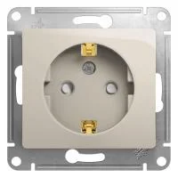 Розетка 1-м СП Glossa 16А IP20 250В с заземл. защ. шторки механизм молочн. SE GSL000945