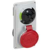 6015-6 PCE Розетка встраиваемая 16А/400V/3P+N+E/IP44, с выключателем и блокировкой