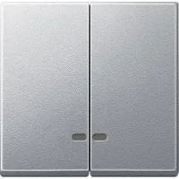 Клавиша 2-м Merten с окошком для свет. инд. алюм. SchE MTN3420-0460