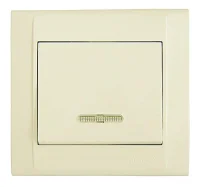 Выключатель 1-кл. СП Defne 10А IP20 с подсветкой крем. Makel 42010021