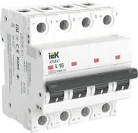 Выключатель автоматический модульный 4п L 16А M06N-DC ARMAT IEK AR-M06N-4-L016DC