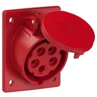 415-6 PCE Розетка встраиваемая наклонная 16А/400V/3P+N+E/IP44, фланец 80x97