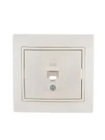 Розетка компьютерная 1-м СП Mira RJ45 16А IP20 со вставкой жемчуж./бел. перламутр. LEZARD 701-3030-139