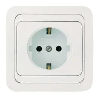 Розетка 1-м СП Mimoza 16А IP20 с заземл. пластик. основ. бел./бел. Makel 12028