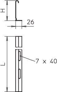 Разделитель для лотка H=60мм L3000 TSG 60 DD OBO 6062327