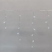 Гирлянда светодиодная Айсикл (бахрома) 25х0.6м 588LED бел. IP44 230В c эффектом мерцания провод прозр. Neon-Night 255-595