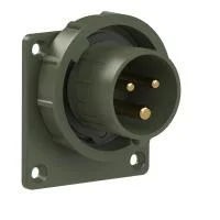 6132-6.u PCE Вилка встраиваемая 16A/230V/1P+N+E/IP67, фланец 75x75, бронзово-зеленый