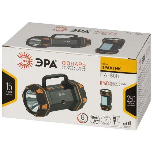 Фонарь-прожектор светодиодный аккумуляторный PA-808 "Практик" 15Вт рабочий многофункциональный Li 5400мАч IP54 Эра Б0058231