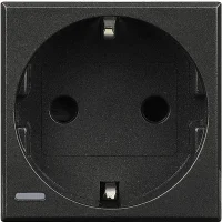 Розетка 1-м СП 2мод. Axolute 16А IP20 2P+E с центр. и боков. заземл. Schuko защ. шторки немецк. стандарт безвинт. клеммы антрацит Leg BTC HS4141W